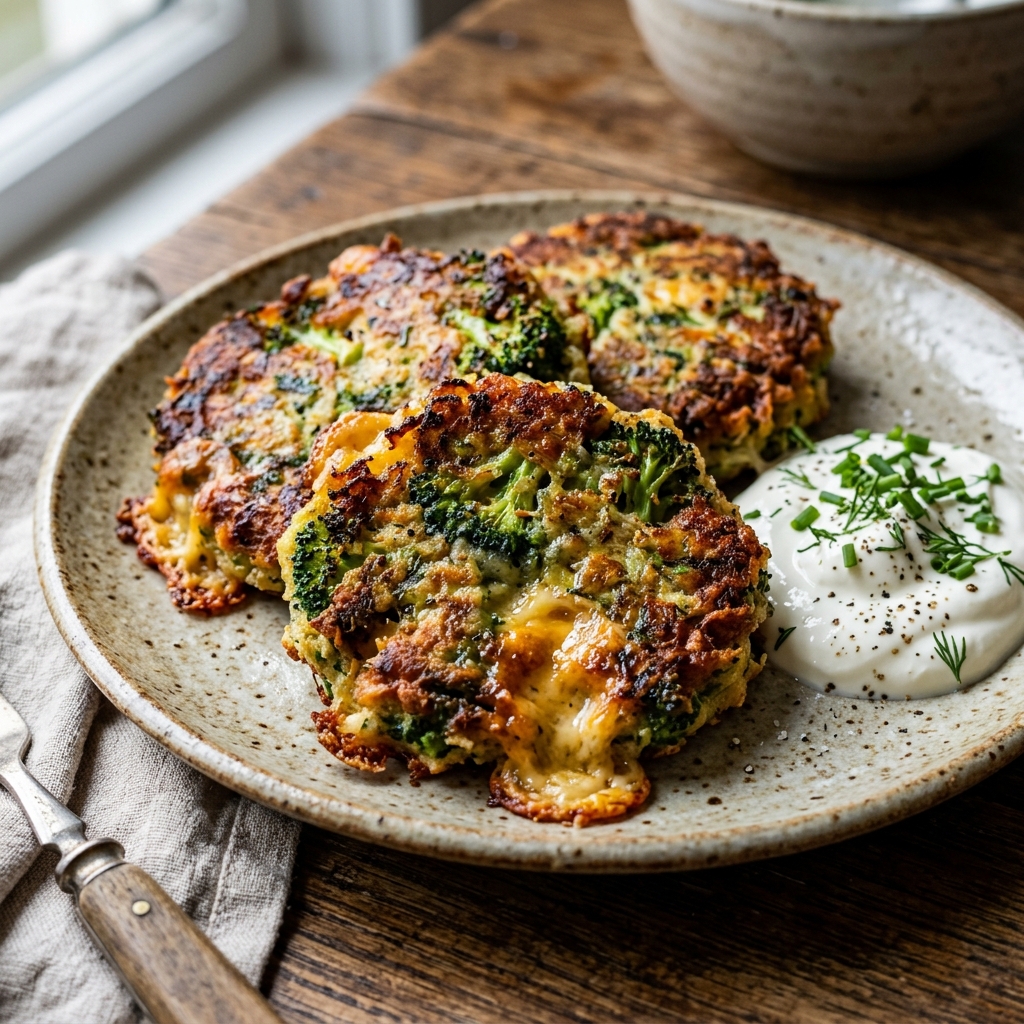 Cheesy Broccoli Fritters