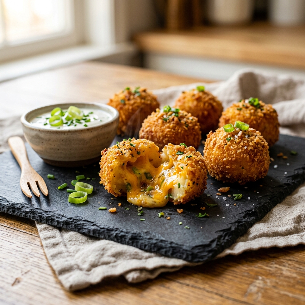 Crispy Onion Cheddar Potato Bites