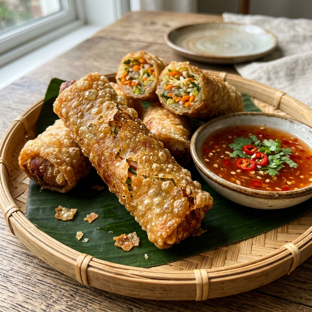 Crispy Rice Paper Veggie Rolls