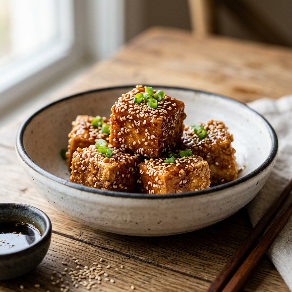 Crispy Sesame Tofu Nuggets