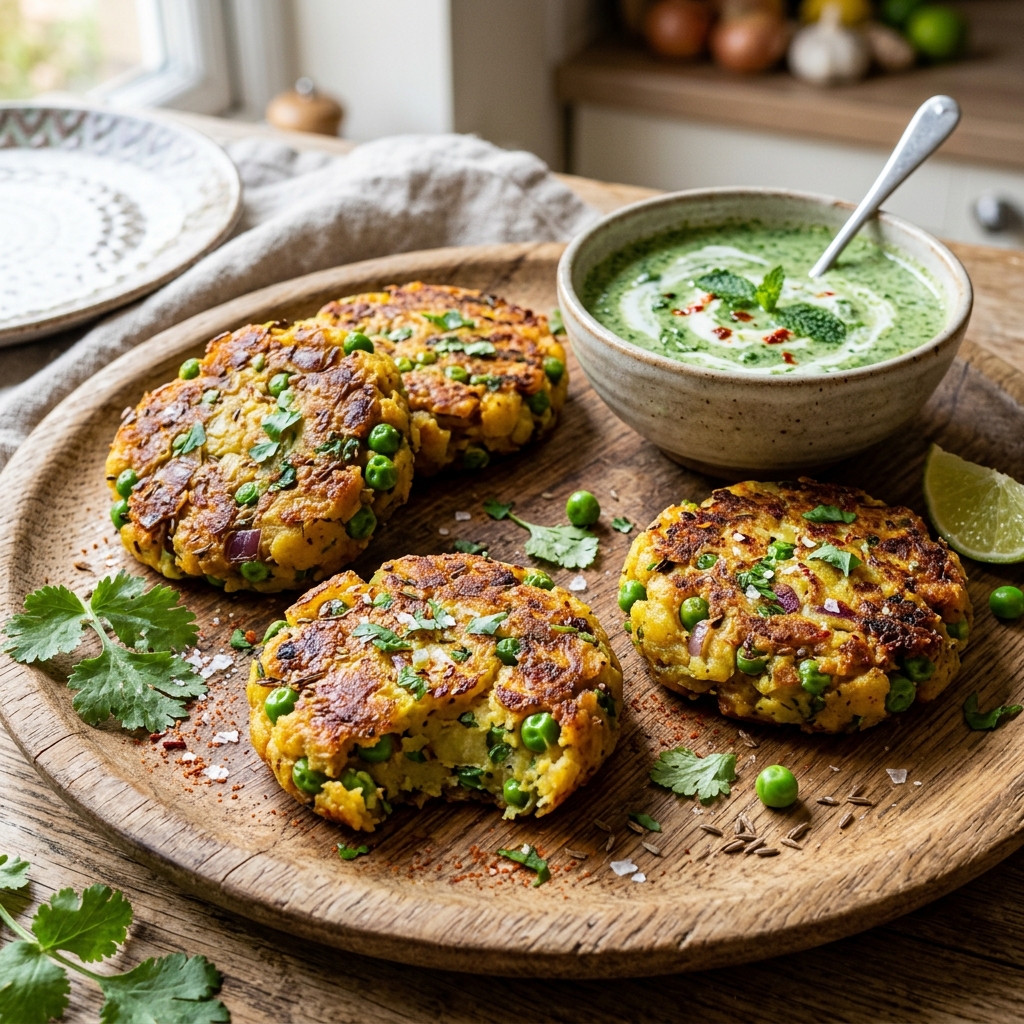 Curry Potato Pea Patties