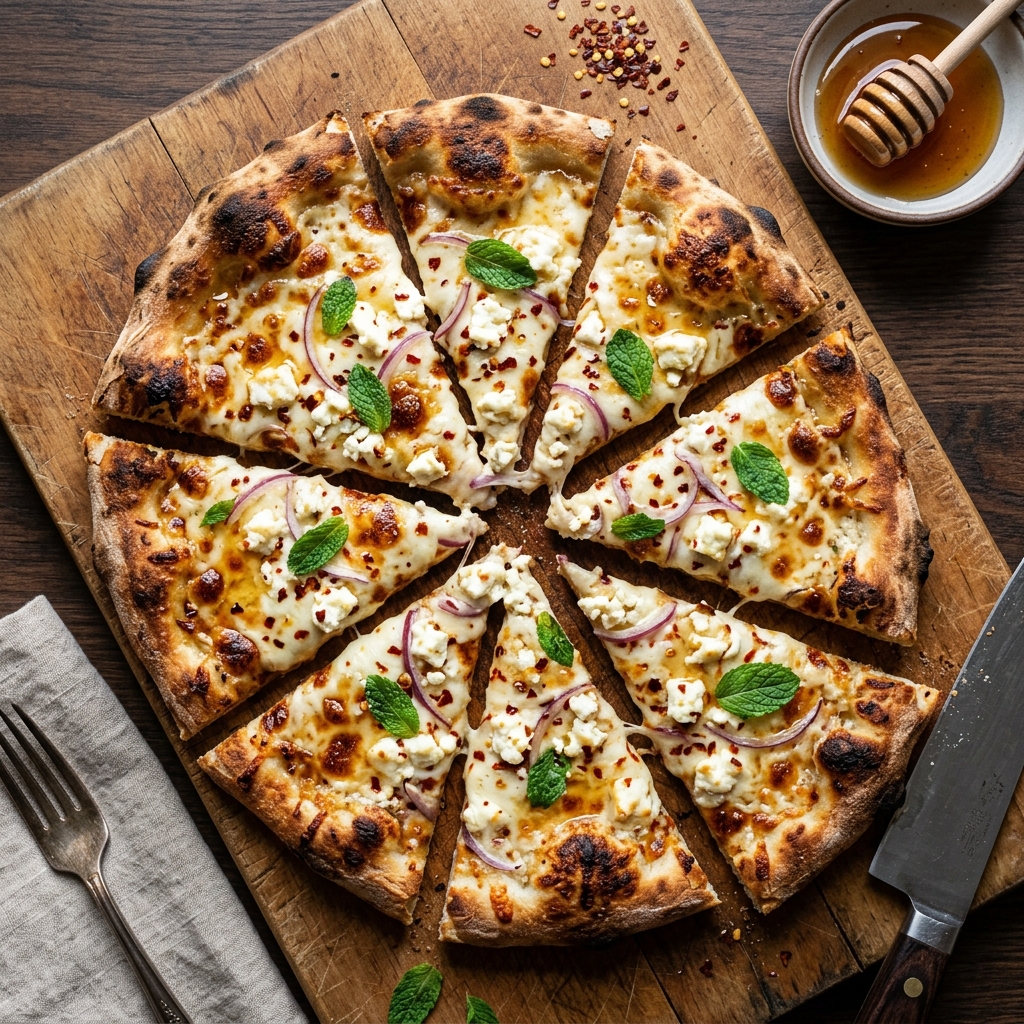 Spicy Honey Feta Flatbread