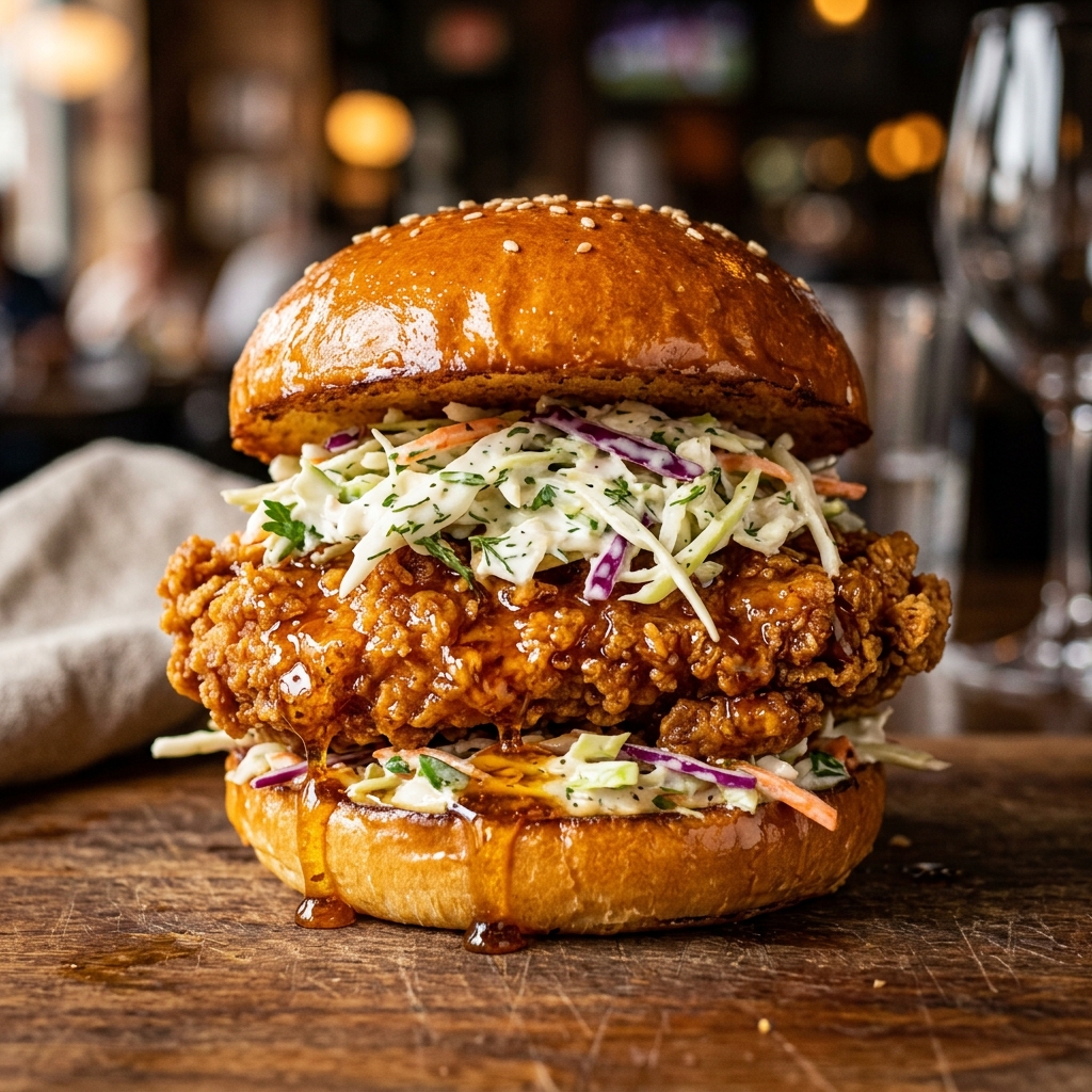 Crispy Hot Honey Chicken Burger